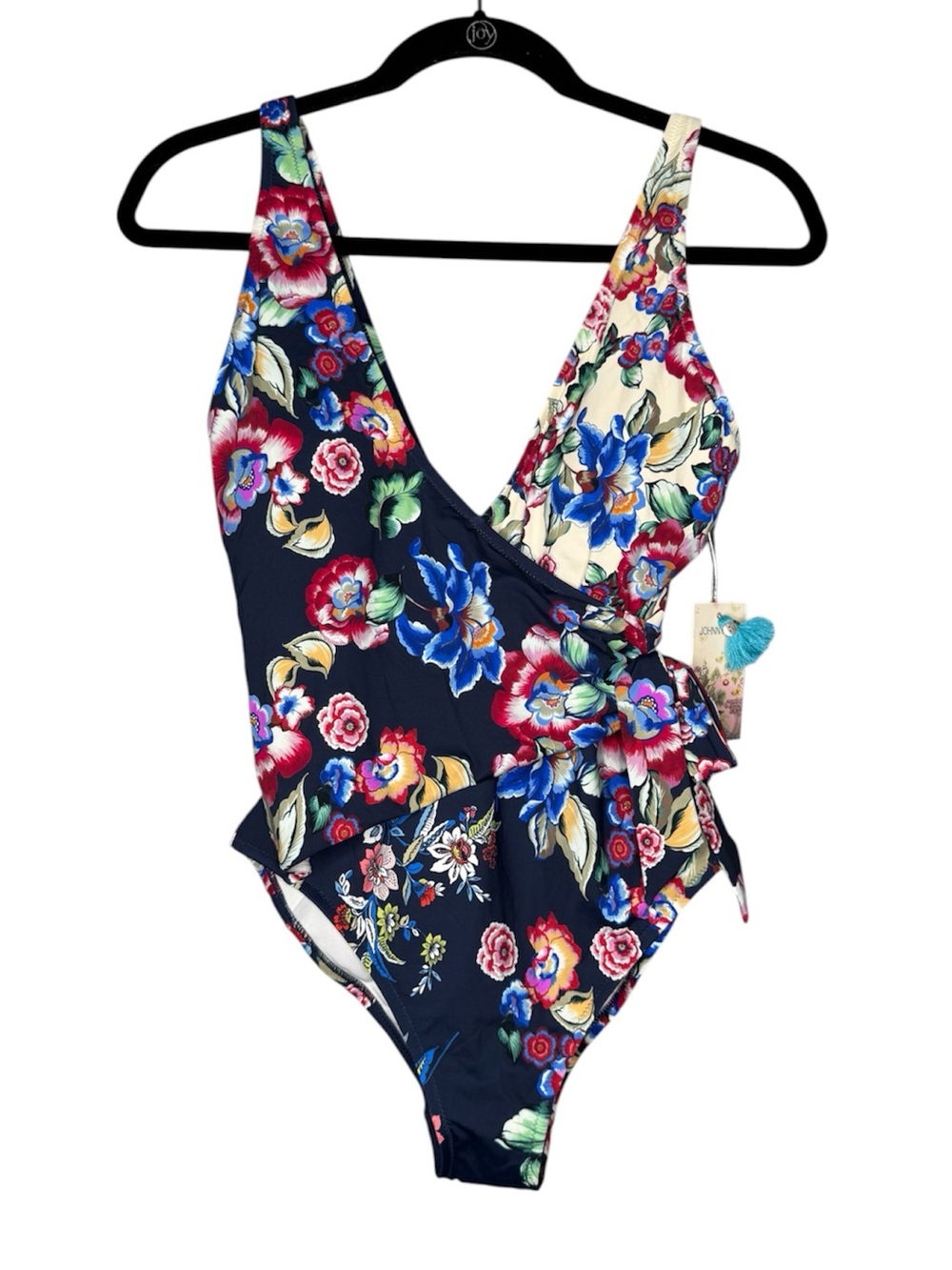 Johnny Was Maya wrap one piece floral bathing suit beach travel festival resort
